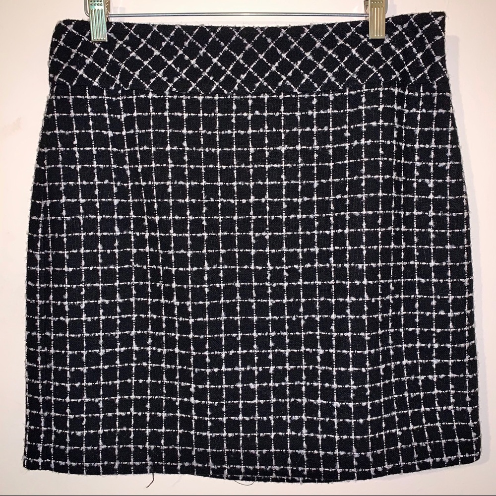 Loft Tweed Black Skirt